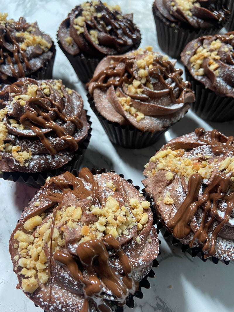 Choco Nutella Hazelnut Cupcakes