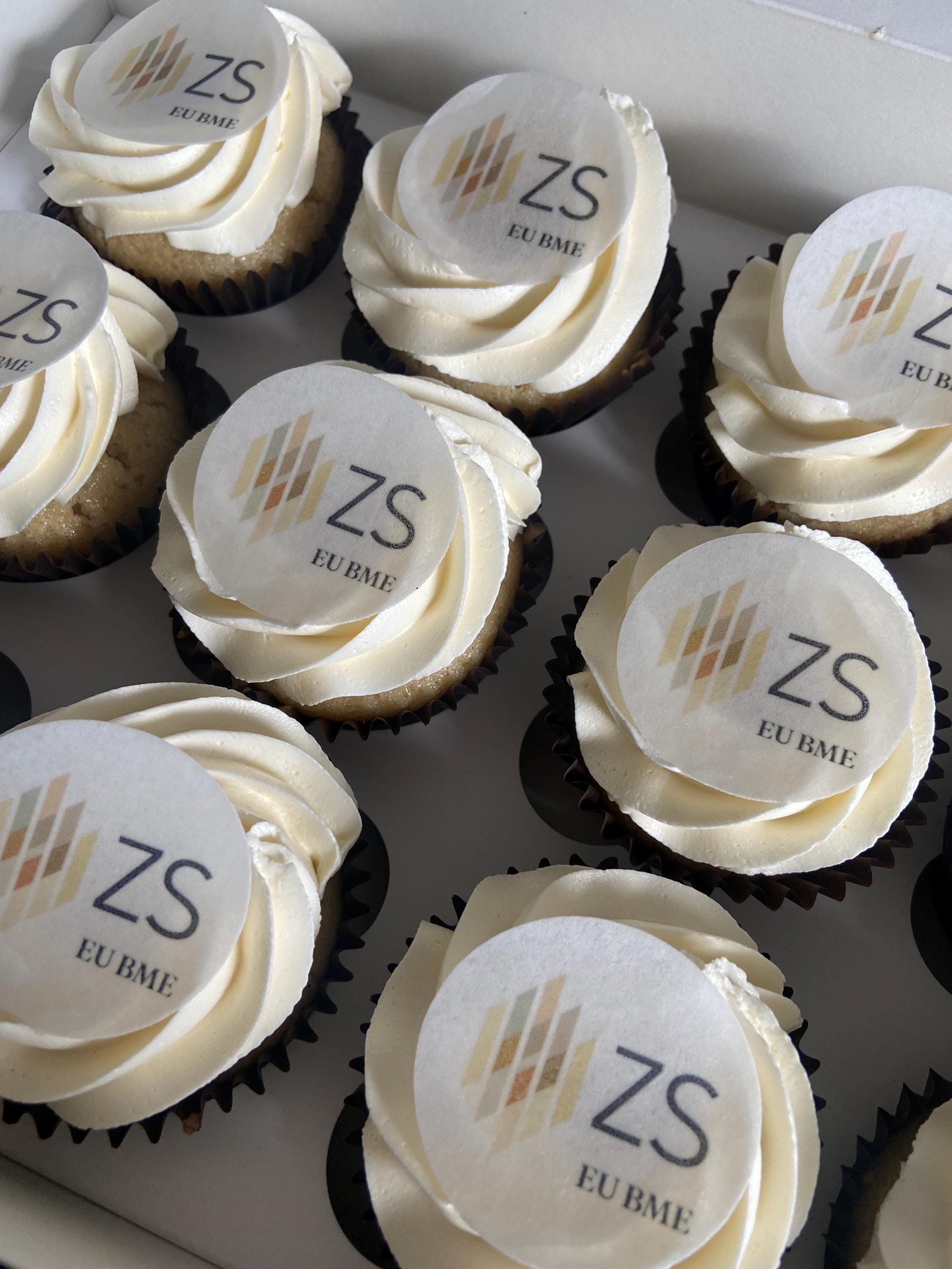 Custom Topper Insert Custom Corporate Cupcake Logo Toppers | Edible Cupcake |Cake Toppers ...