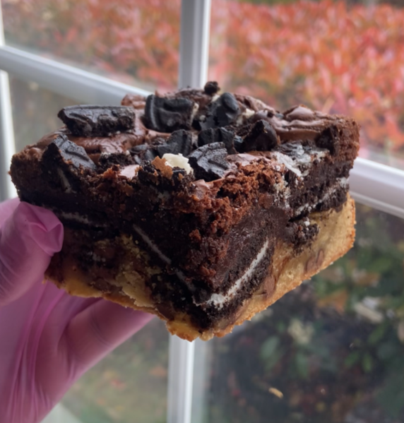 Fudgy Oreo Stuffed Brookie